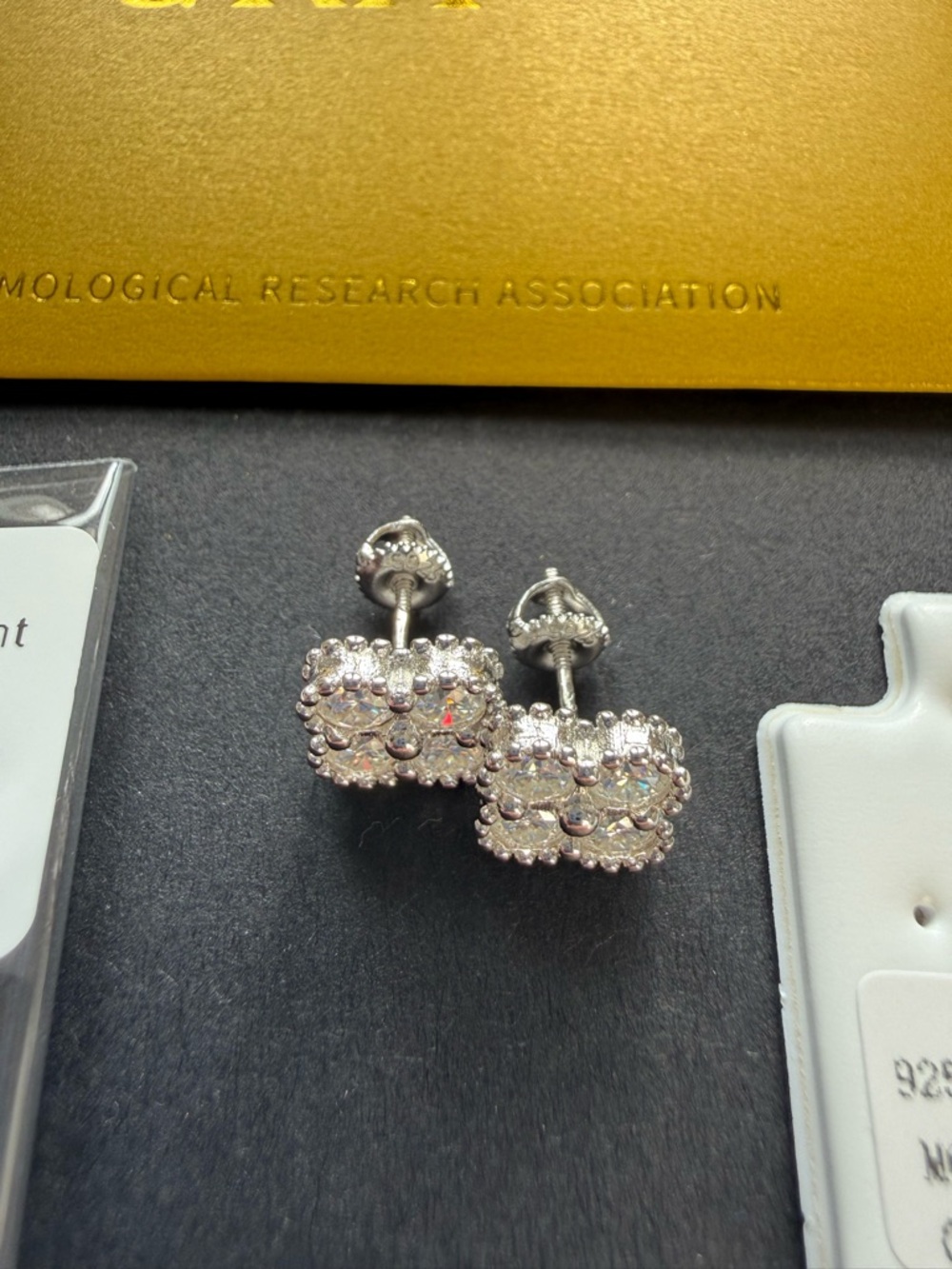 *NEW* 1.6CT Sterling Silver 3.5mm Moissanite Cluster Stud Earrings